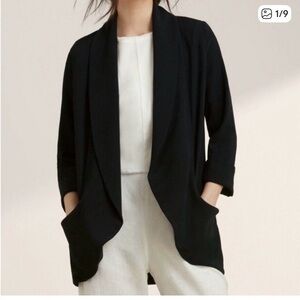 Wilfred Black Chevalier Open Front Blazer Jacket Quarter Sleeve